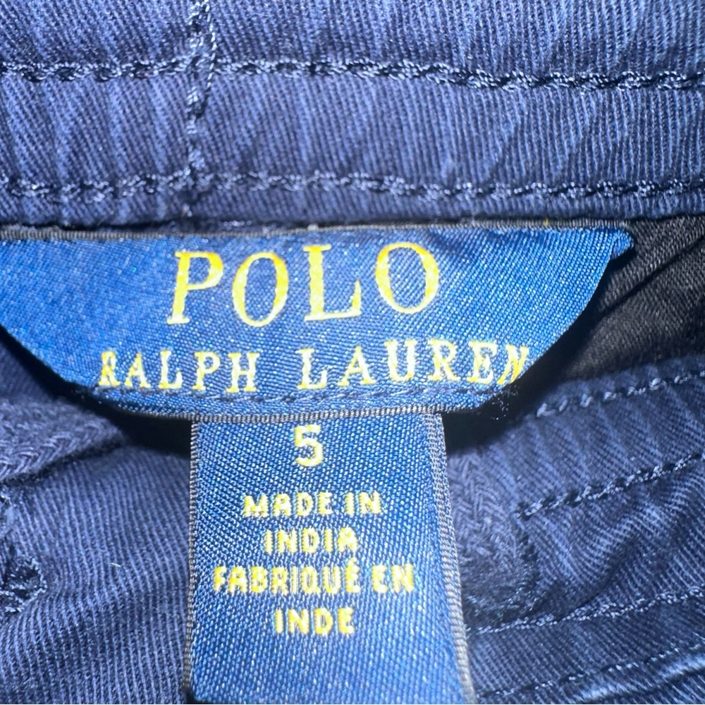 Polo by Ralph Lauren Kids Navy Embroidered Shorts Size 5 - Picture 2 of 3